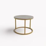 Okrągły stolik kawowy złoty/beton